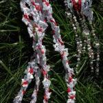 Handfasting Cord In Red, White And Silver, With..