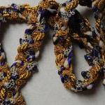 Handfasting Cord In Purple And Gold, With Satin..