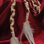 Handfasting Cord In Burgundy And Gold, With Cream..