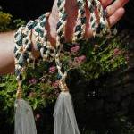 Handfasting Cord In Dark Green And Gold, With..