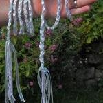 Handfasting Cord In White, Silver And Pale Blue,..