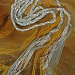 Handfasting Cord In White, Silver And Pale Blue,..