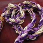 Handfasting Cord In Purple, Gold And Cream, With..